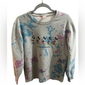 Disney x Uniqlo Mickey Mouse Sweatshirt with Tie-Dye Accents